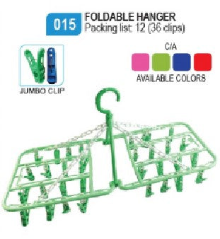 015 Foldable Hanger (36 Clips)