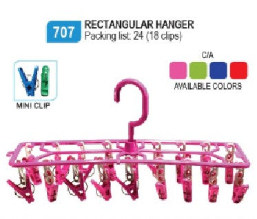 707 Rectangular Hanger (18 Clips)