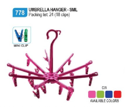 778 Umbrella Hanger-SML (18 Clips)