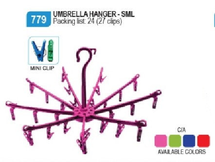 779 Umbrella Hanger-SML (27 Clips)