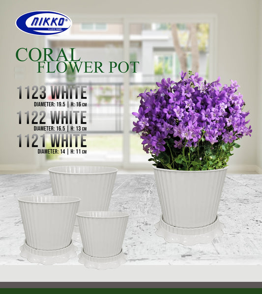 1121/1122/1123 White Coral Flower Pot