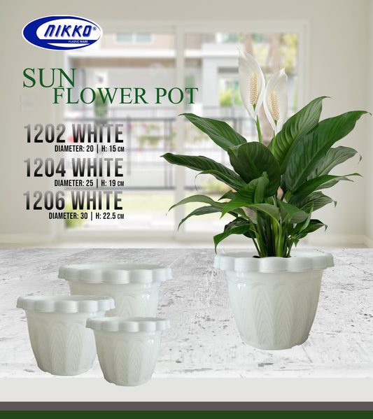 1202/1204/1206 White Sun Flower Pot
