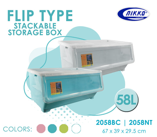 2058BC/2058NT Flip Type Stackable Storage Box 58 Liters