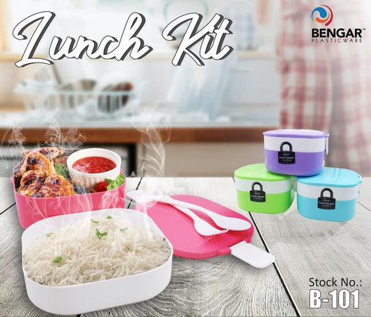 B-101 Lunch Kit with Spoon & Fork 2 Layer