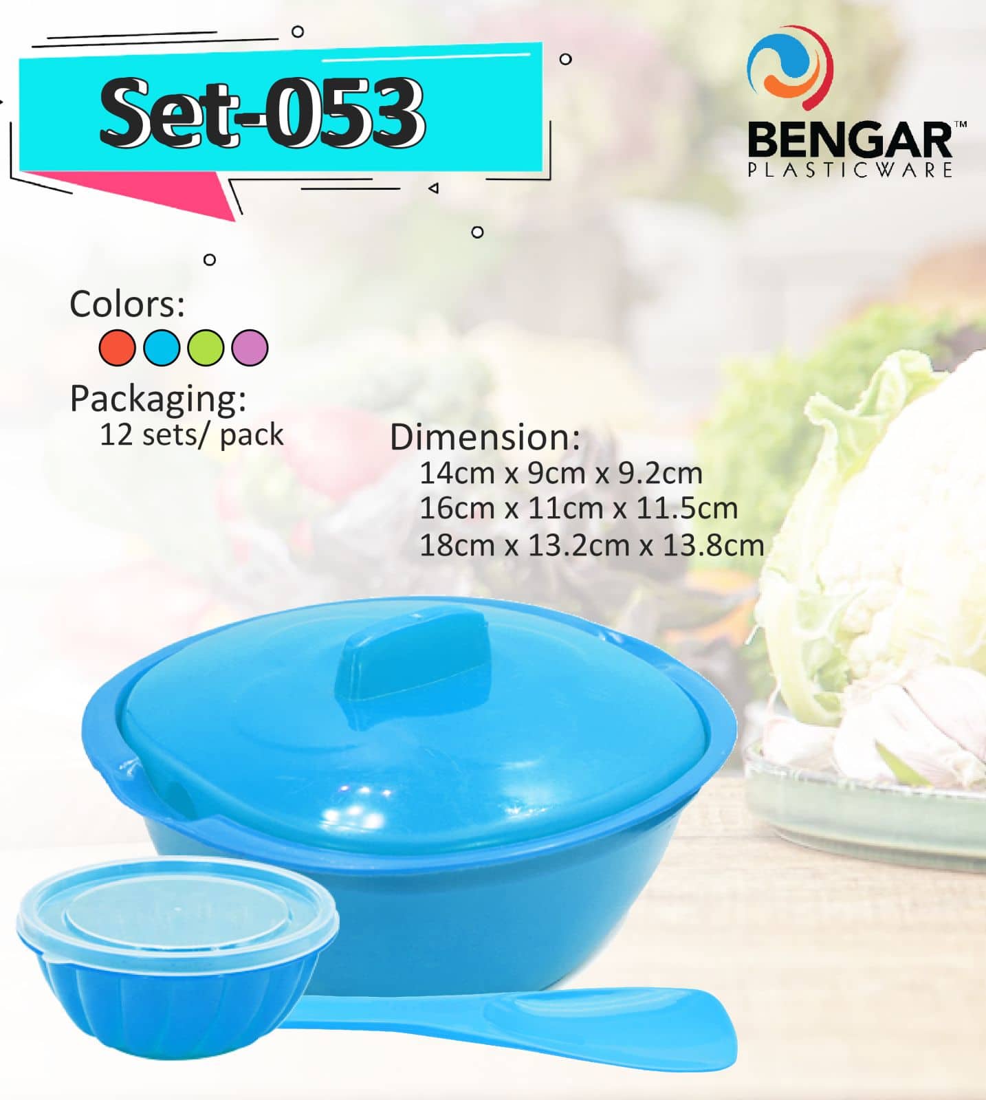 Set-053 Food Keeper with Rice Spoon & Gelatin Bowl