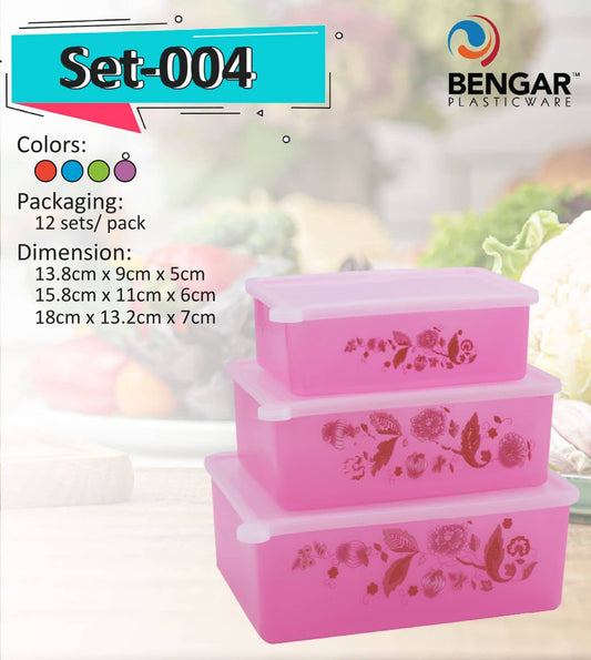Set-004 3 in 1 Food Keeper with Design