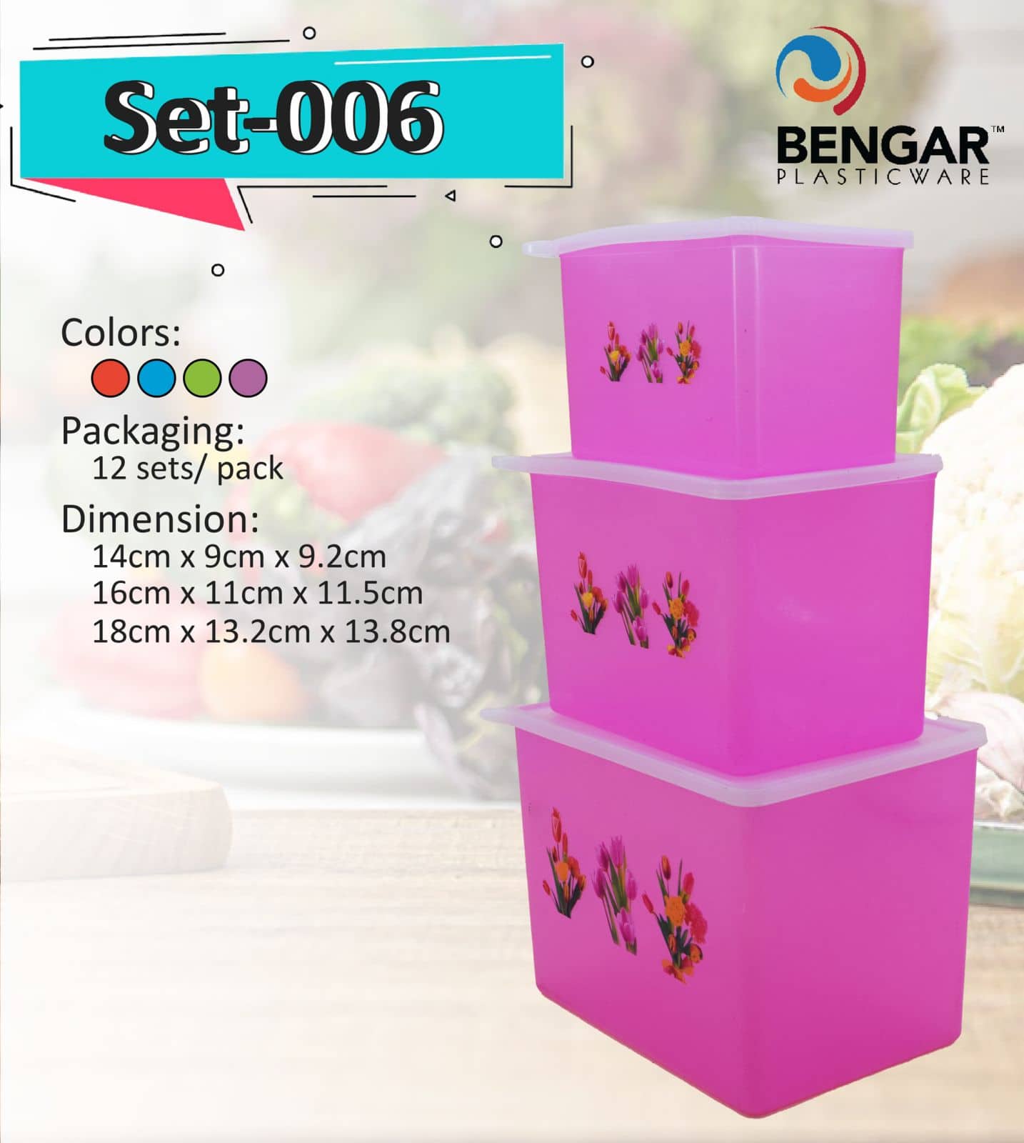 Set-006 3 in 1 Food Keeper with Design