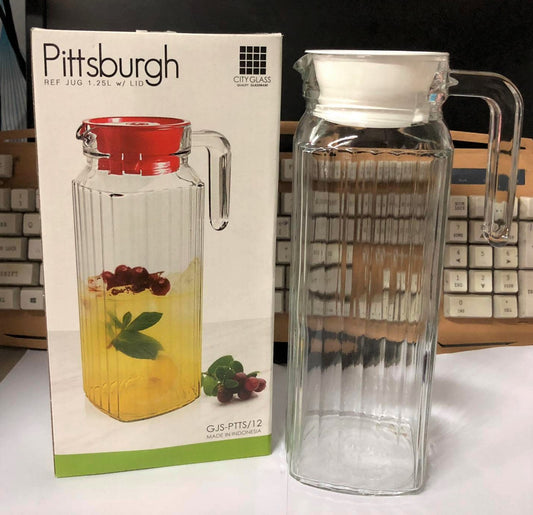 PITTSBURGH 1-Piece 1.25L Glass Pitcher with Plastic Lid