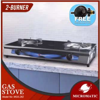MGS-262 Gas Stove Double Burner Stainless with Regulator