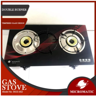 MGS-802 Gas Stove Double Burner Tempered Glass