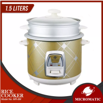 MR-8M Rice Cooker Metallic Body with Steamer 1.5L 8 Cups