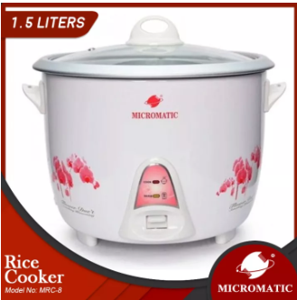 MRC-8 Rice Cooker White Body with Design 1.5L 8 Cups