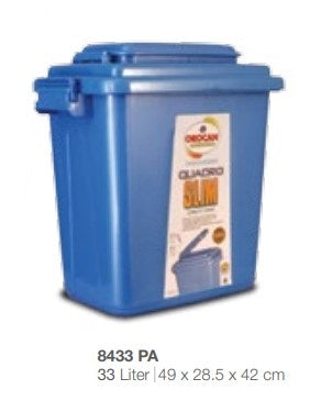 8433 PA 33 Liter Quadro Slim Utility Can with Cover