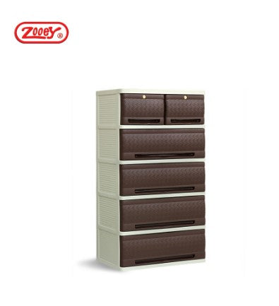 2002-5L Native Rattan Drawers 5 Layers