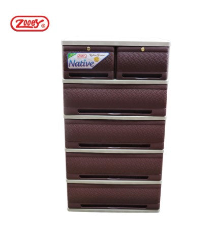 2002-5L Native Rattan Drawers 5 Layers