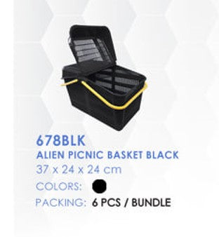 678 BLK Alien Picnic Basket Black