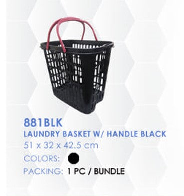 881 BLK Laundry Basket with Handle BLACK