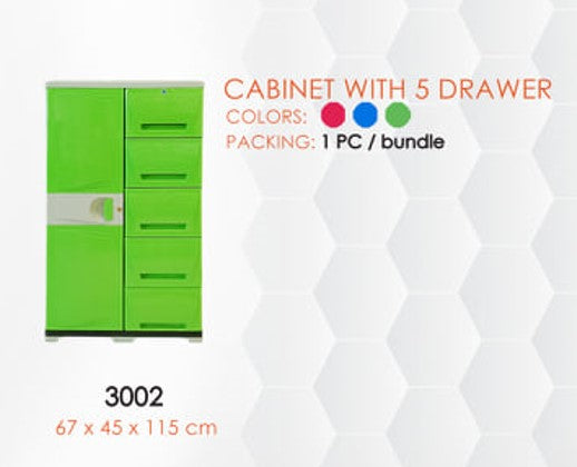 3002 Cabinet with 5 Drawers