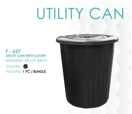 F-627 Utility Can with Cover Black