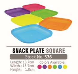 576 Star Home Snack Plate Square (Set of 6 pcs)