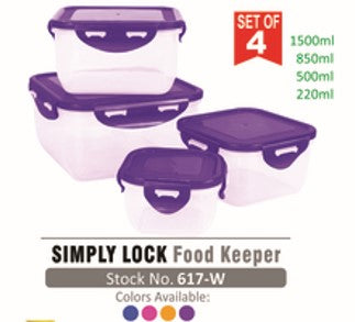 617 Star Home Simply Lock Food Keeper (Set of 4)