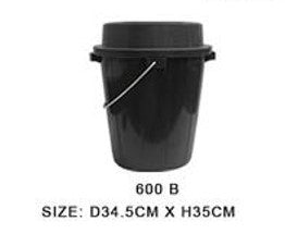600 B 6 Gallon Pail with Cover Black