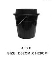 403 B 4 Gallon Pail with Cover Black