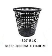807 BLK Laundry Basket Round Black
