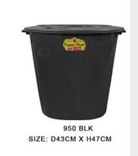 950 BLK 50 Liters Utility Container Black