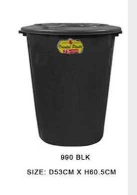 990 BLK 90 Liters Utility Container Black