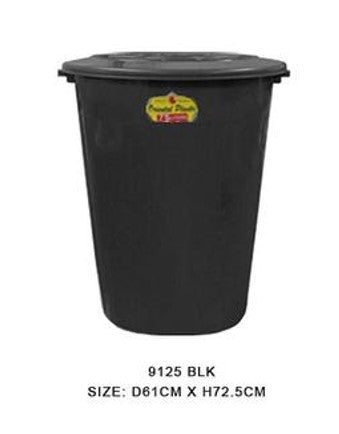 9125 BLK 125 Liters Utility Container Black