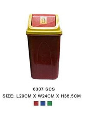 6307 SCS Waste Can Rectangular with Cover (S) 13L
