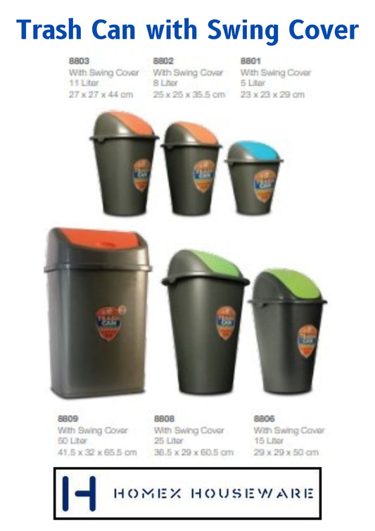 8801/8802/8803/8806/8808/8809 Trash Can with Swing Cover
