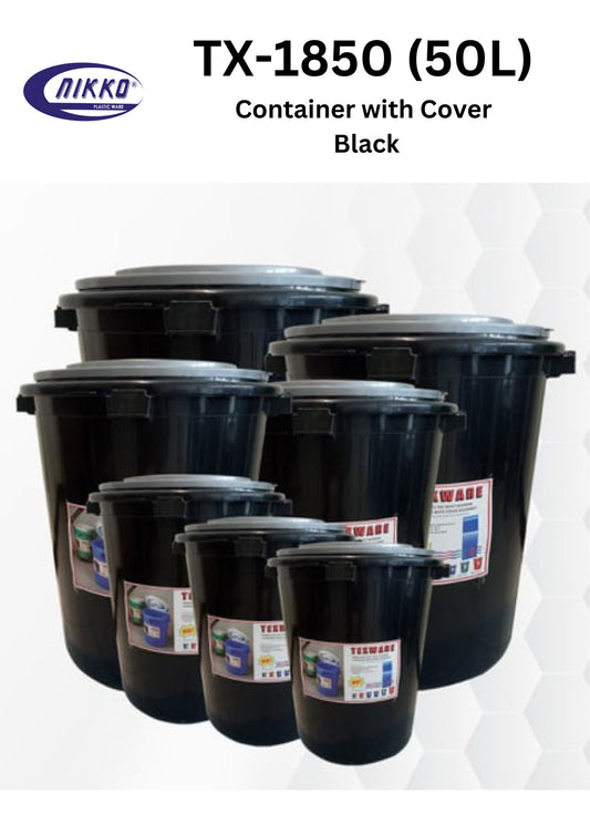 TX-1850 Container with Cover Black 50 Liters