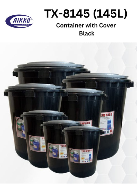TX-1845 Container with Cover Black 145 Liters